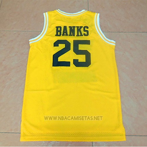 Camiseta Pelicula Bel-Air Academy Banks NO 25 Amarillo